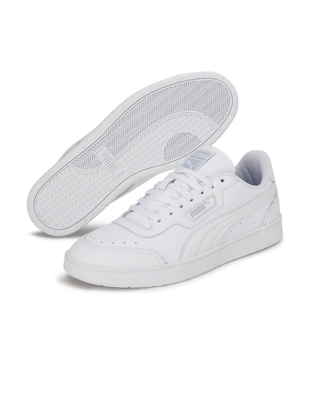 

Puma Unisex White Perforations Leather Sustainable Sneakers