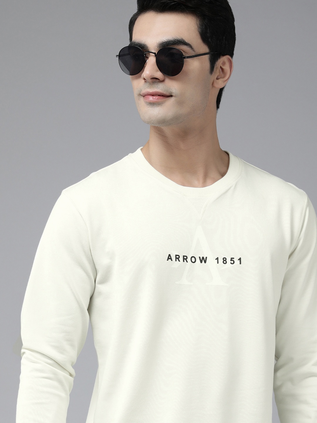Arrow Men Off White Brand Logo Print Sweatshirt