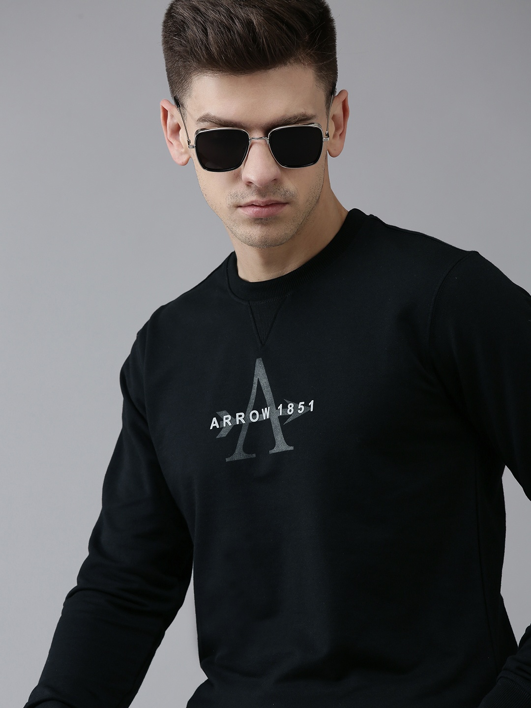 

Arrow Men Black Regular Fit Sweatshirt