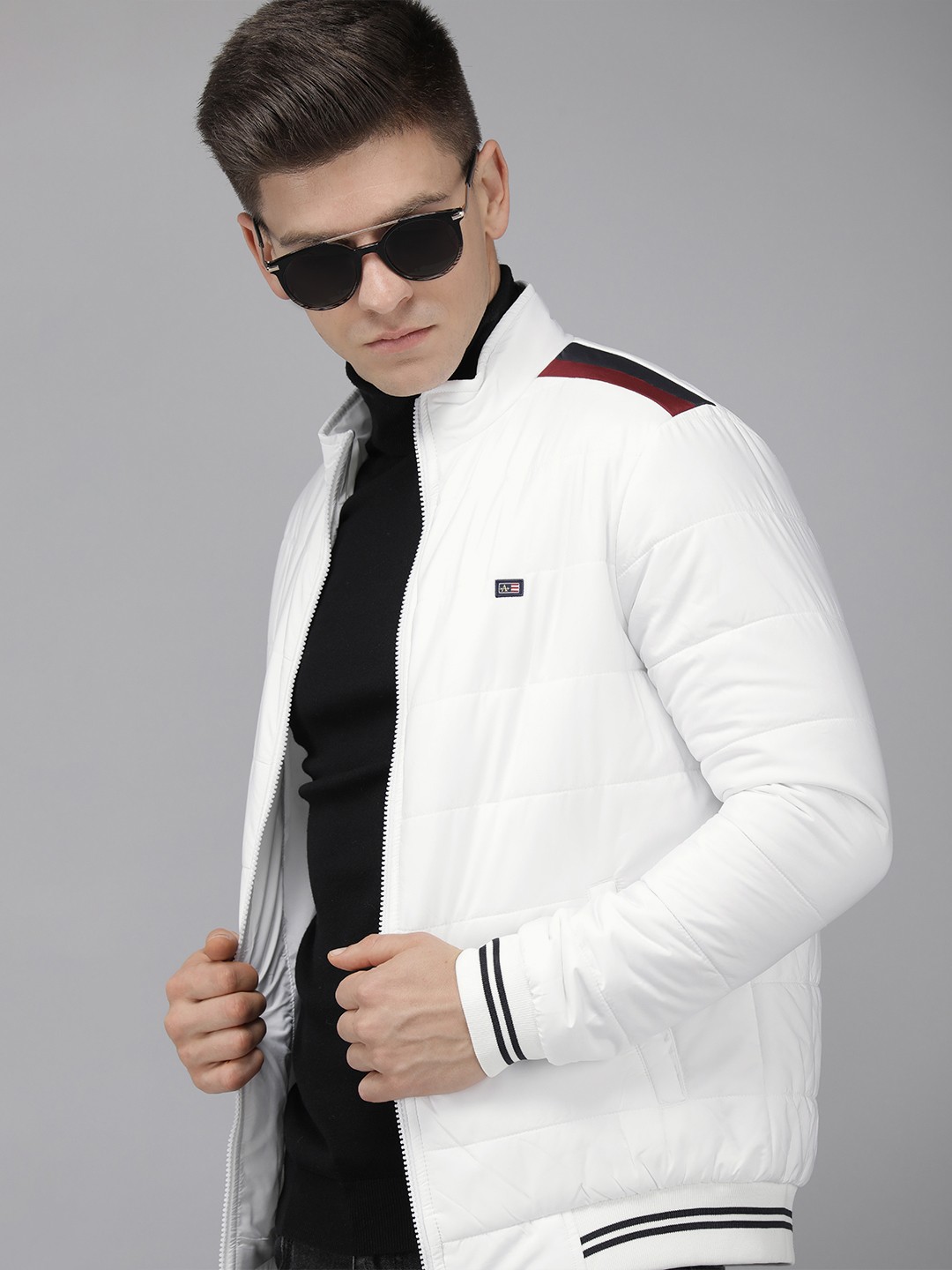 

Arrow Men White Varsity Jacket