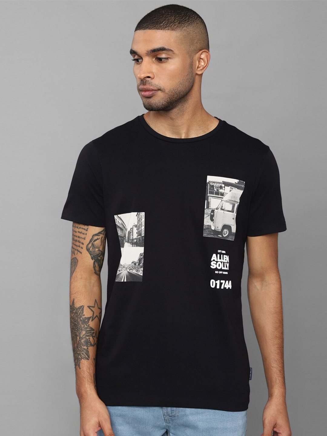 

Allen Solly Men Black Printed T-shirt