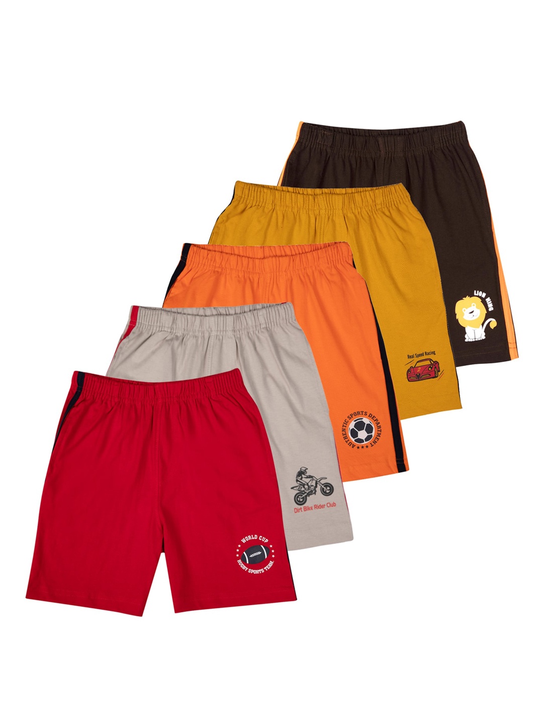 

LI'L CUPID Boys Multicoloured Pack of 5 Shorts, Multi