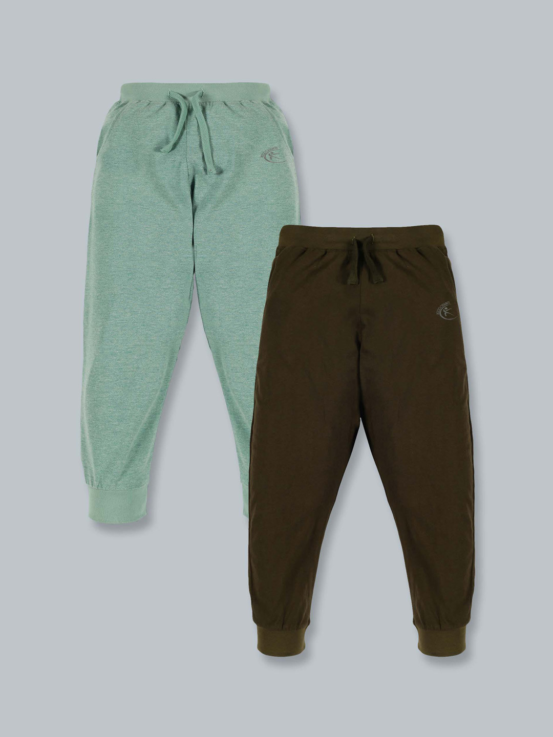 

KiddoPanti Kids Pack Of 2 Solid Pure Cotton Joggers, Green