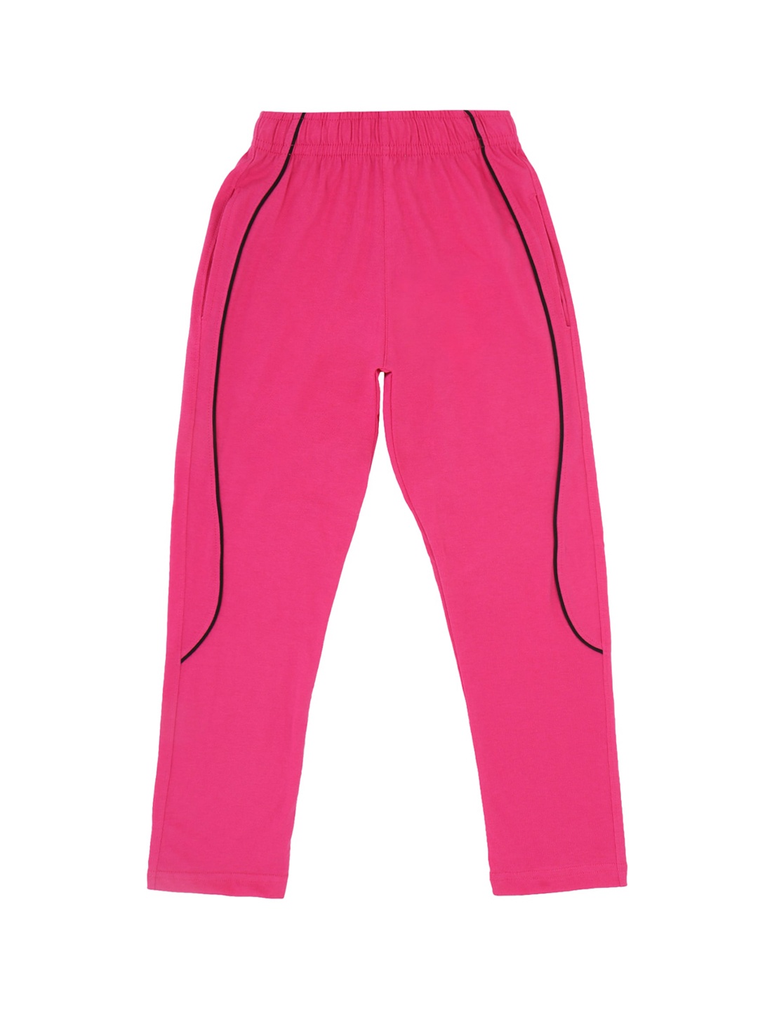 

DYCA Girls Fuchsia Pink Solid Cotton Track Pants