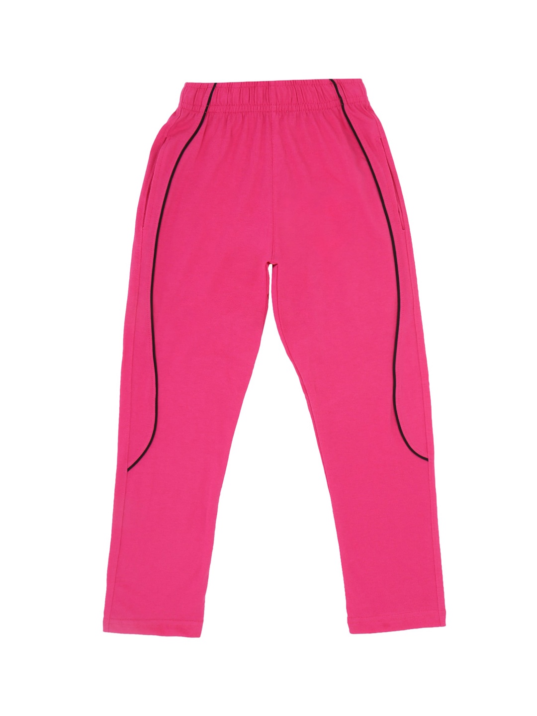 

DYCA Girls Fuchsia Pink Solid Cotton Track Pants