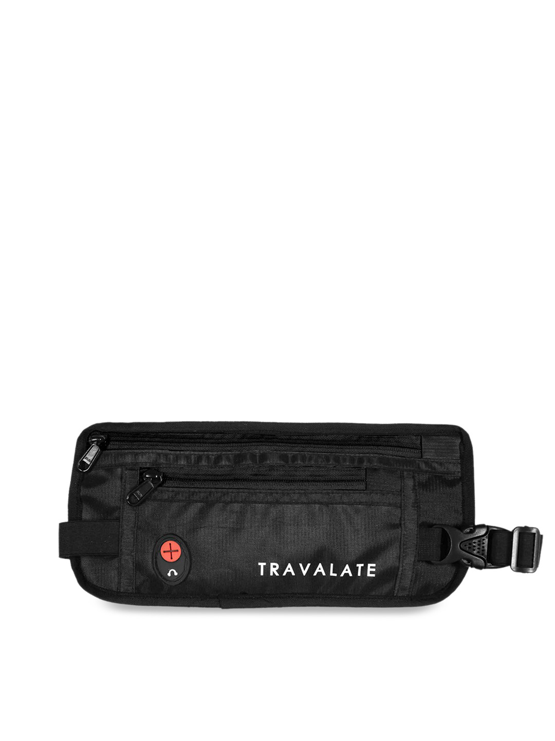 

TRAVALATE Black Solid Travel Money Pouch Bag