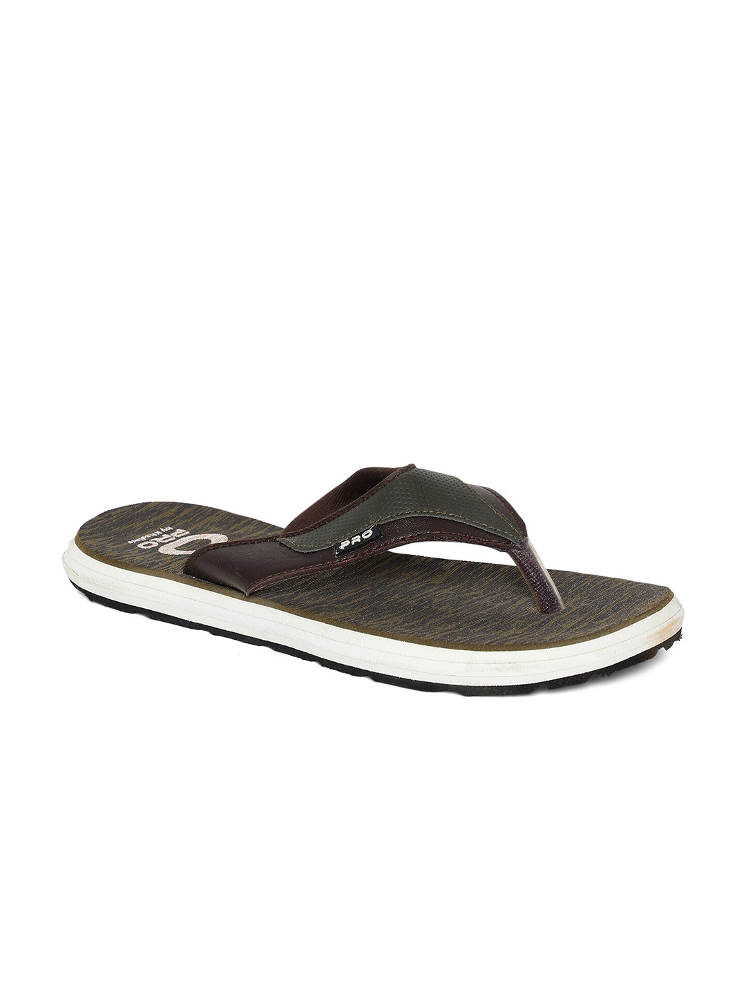 

Khadims Men Olive Green & White Comfort Sandals