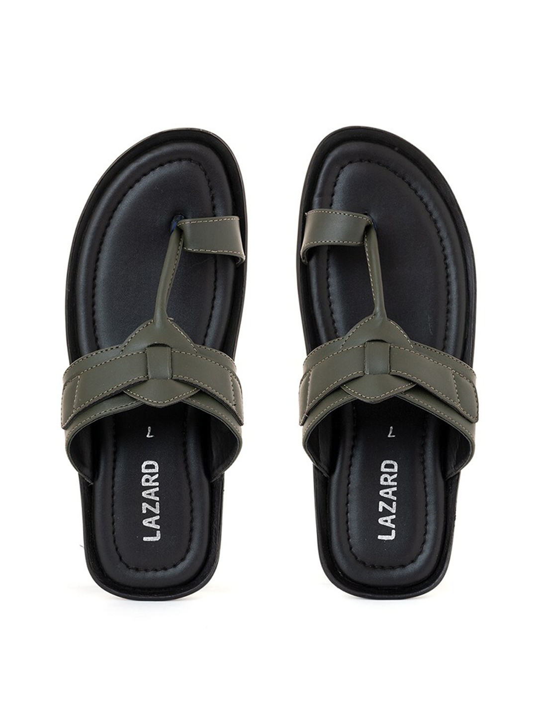 

Khadims Men Olive Green Comfort Sandals