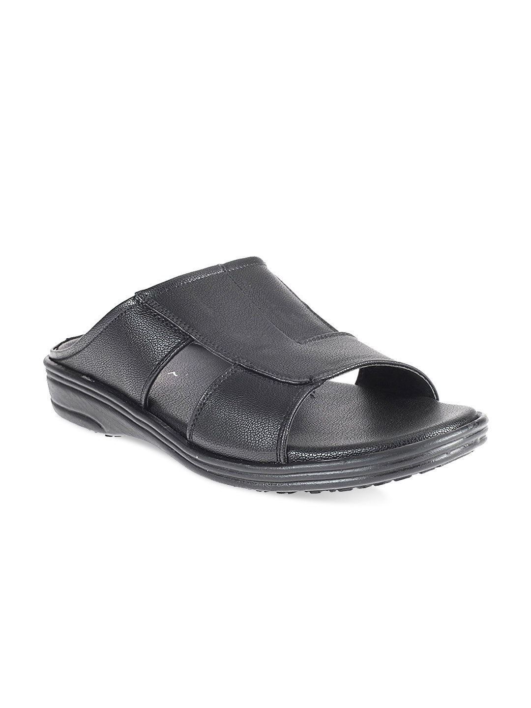 

Khadims Men Black Comfort Sandals