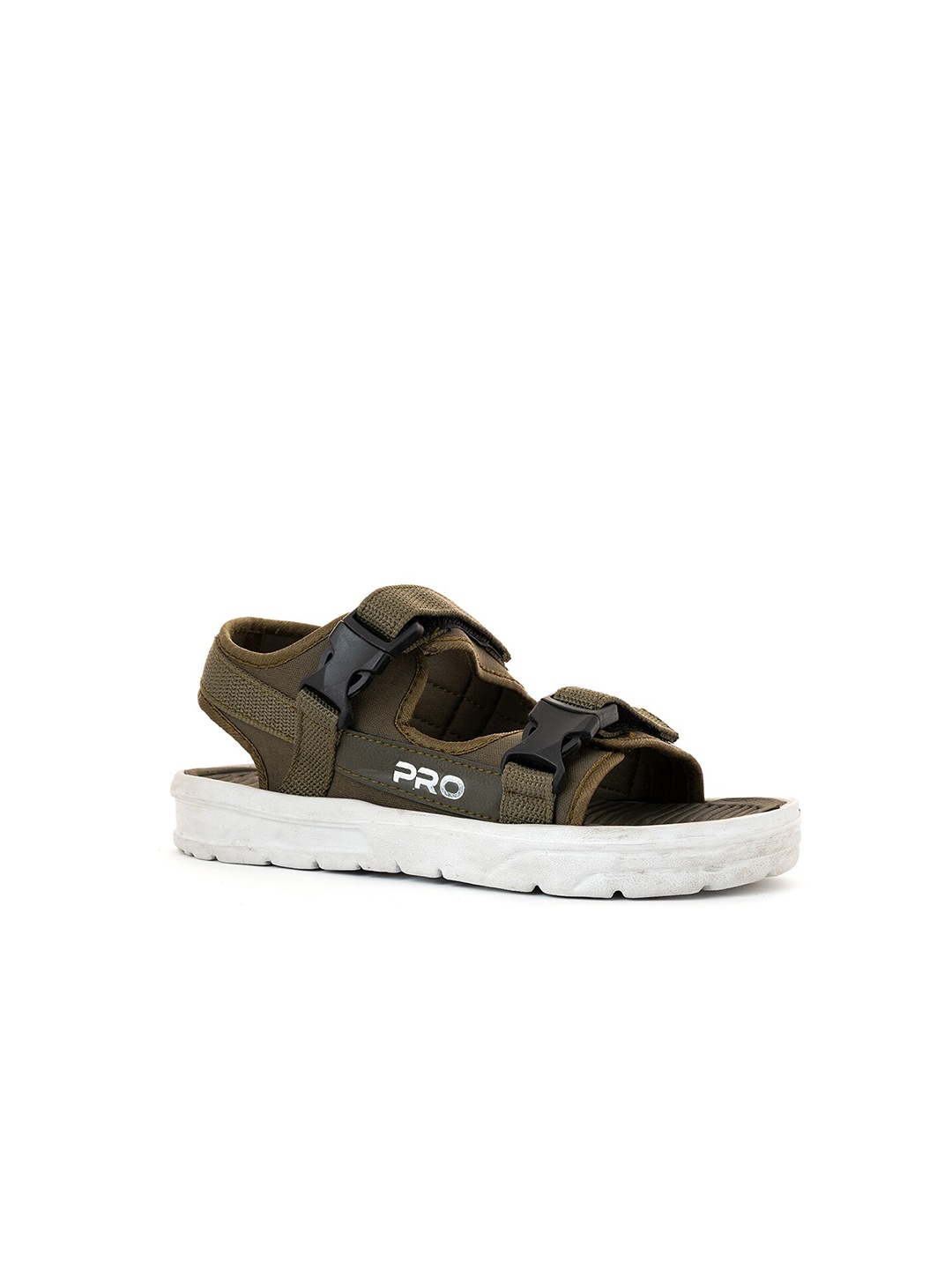 

Khadims Men Olive Green & White Comfort Sandals