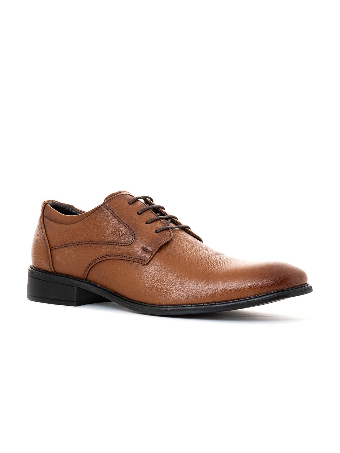 

Khadims Men Brown Solid Leather Formal Debys