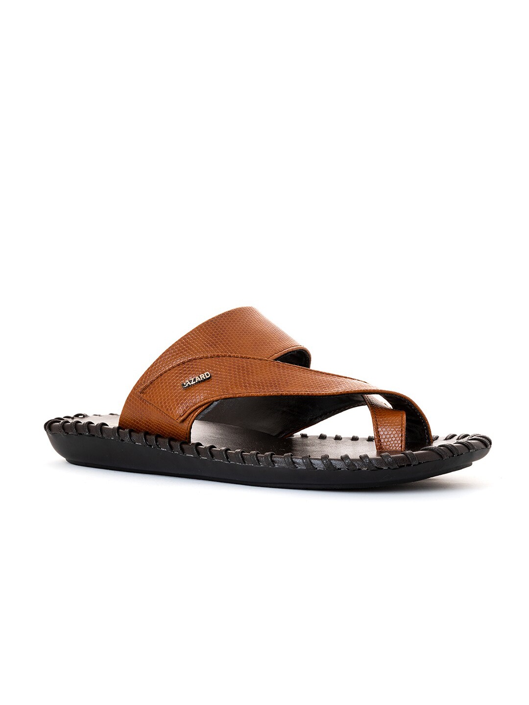 

Khadims Men Tan & Black Comfort Sandals