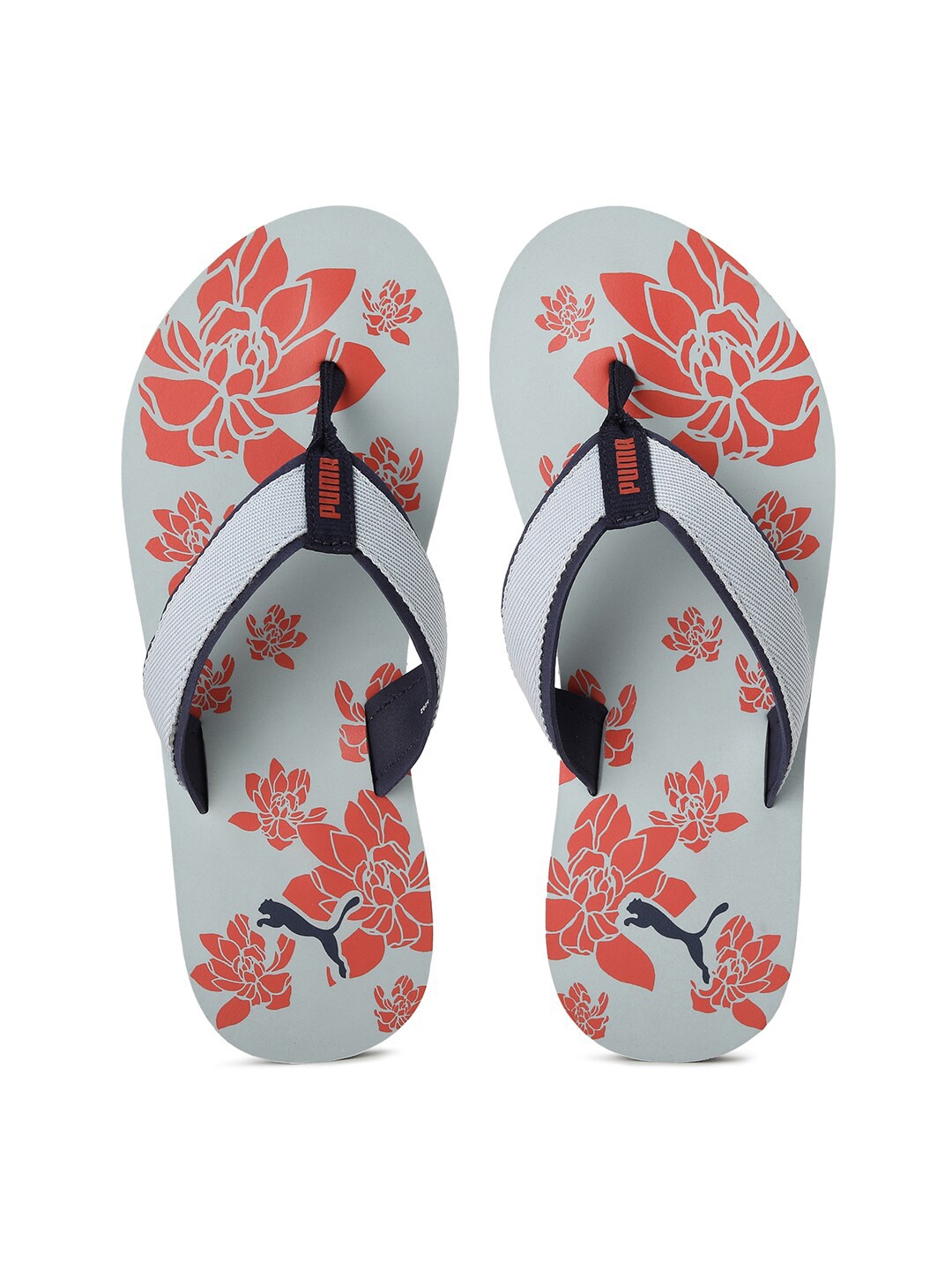 

Puma Women White & Orange Printed Puma Sofi V2 Thong Flip-Flops