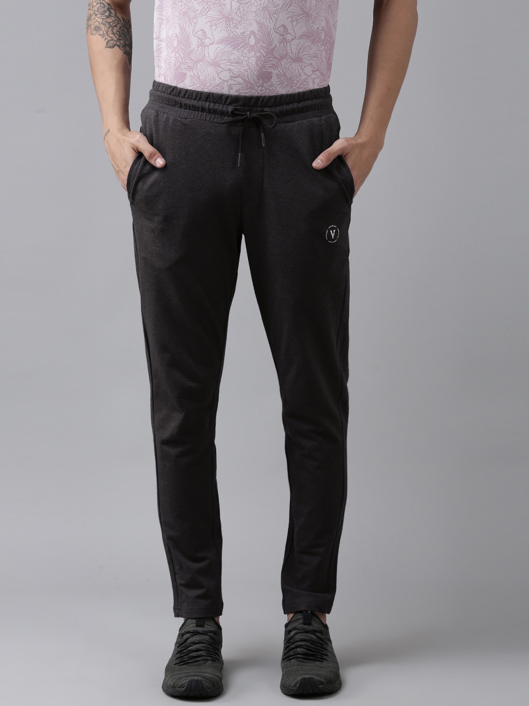 

Van Heusen Flex Men Charcoal Grey Melange Sports Track Pants