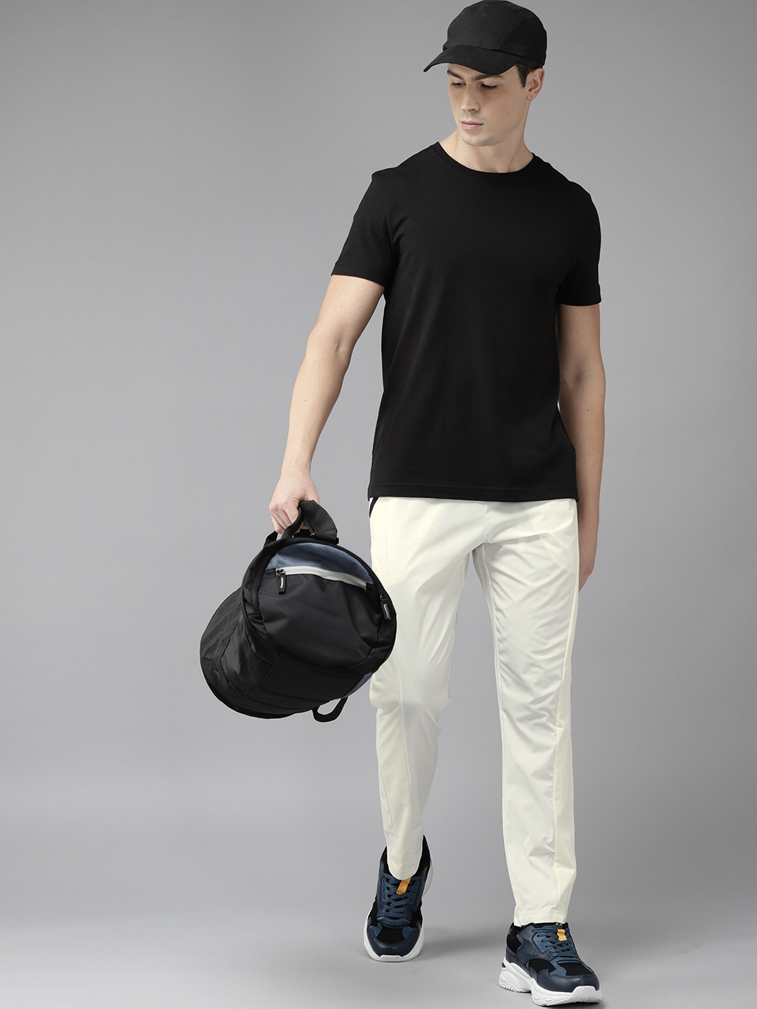 

Van Heusen Flex Men Off-White Solid Sports Track Pants