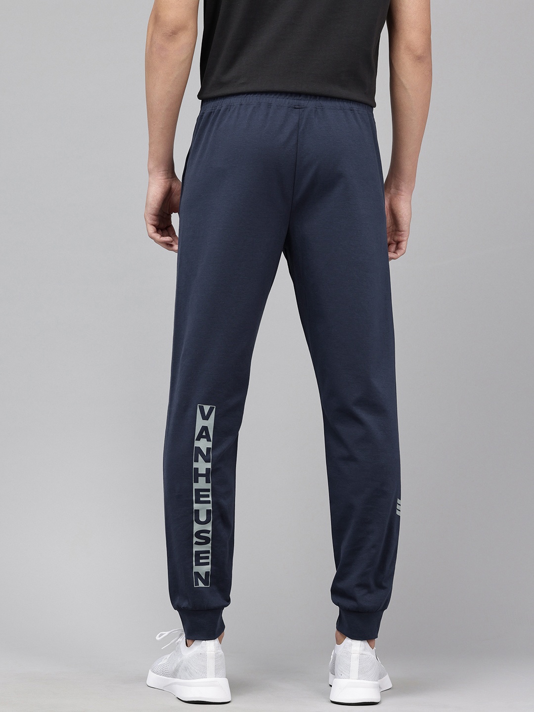 

Van Heusen Men Brand Logo Printed Joggers, Blue