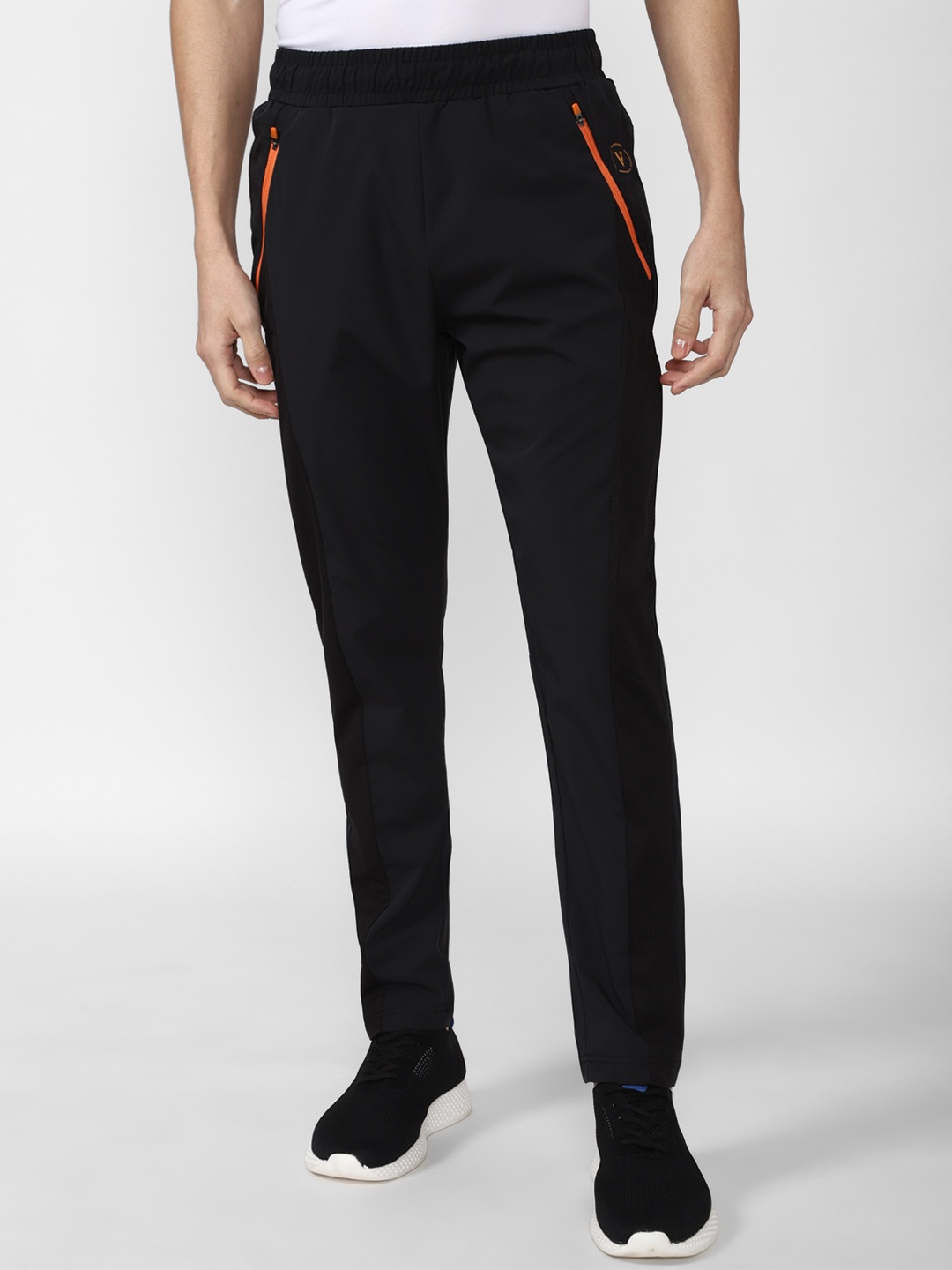 

Van Heusen Flex Men Black Slim Fit Mid-Rise Outdoor Sports Track Pants With Side Panelling