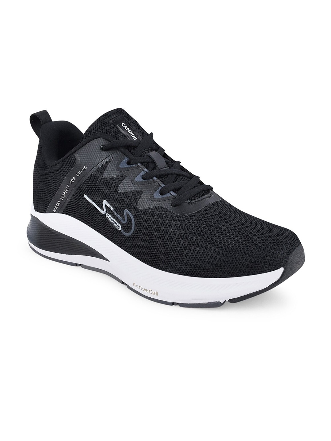 

Campus Men Black Mesh Running Shoes
