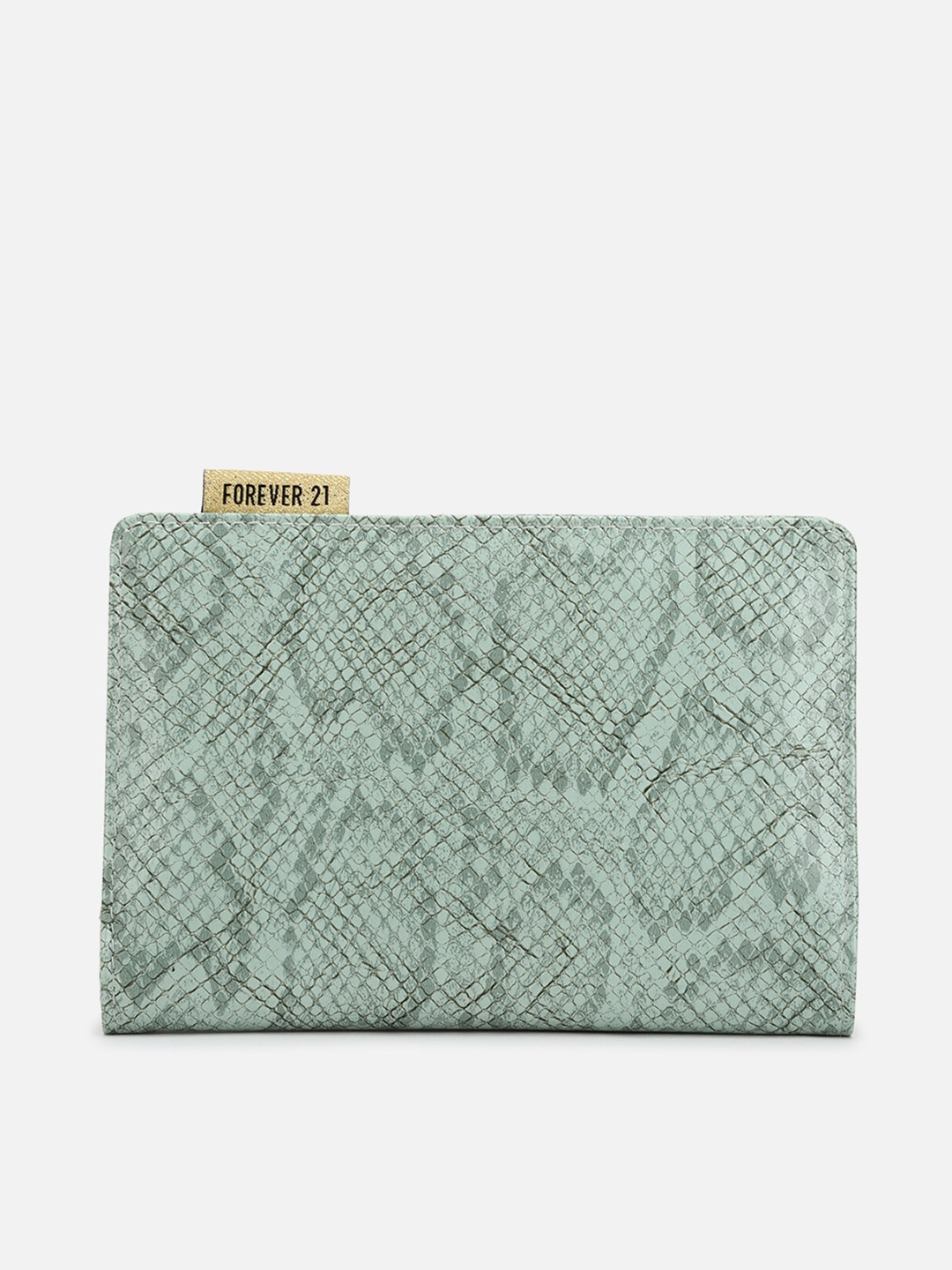 

FOREVER 21 Women Green Textured PU Money Clip