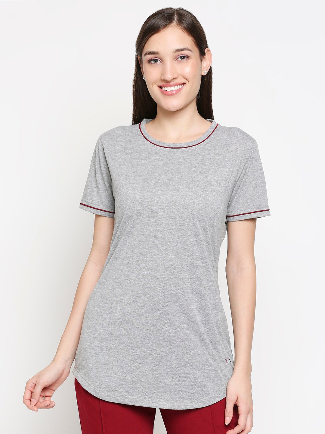 

XIN Women Grey Solid Lounge T-shirt