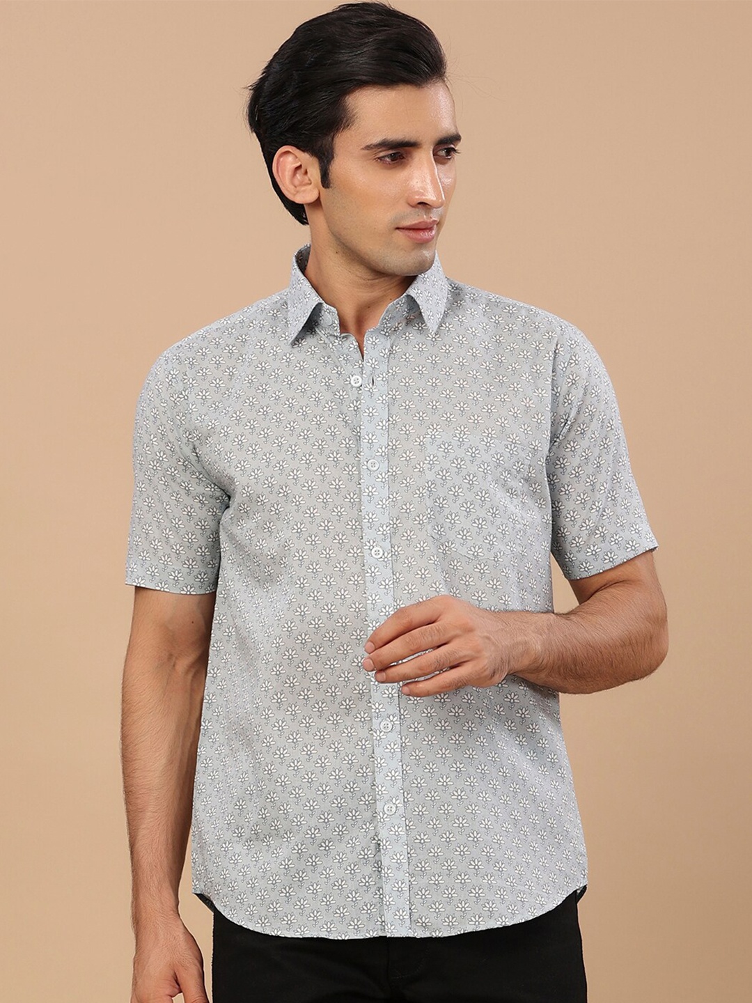 

Tistabene Men Grey Comfort Printed Casual Shirt