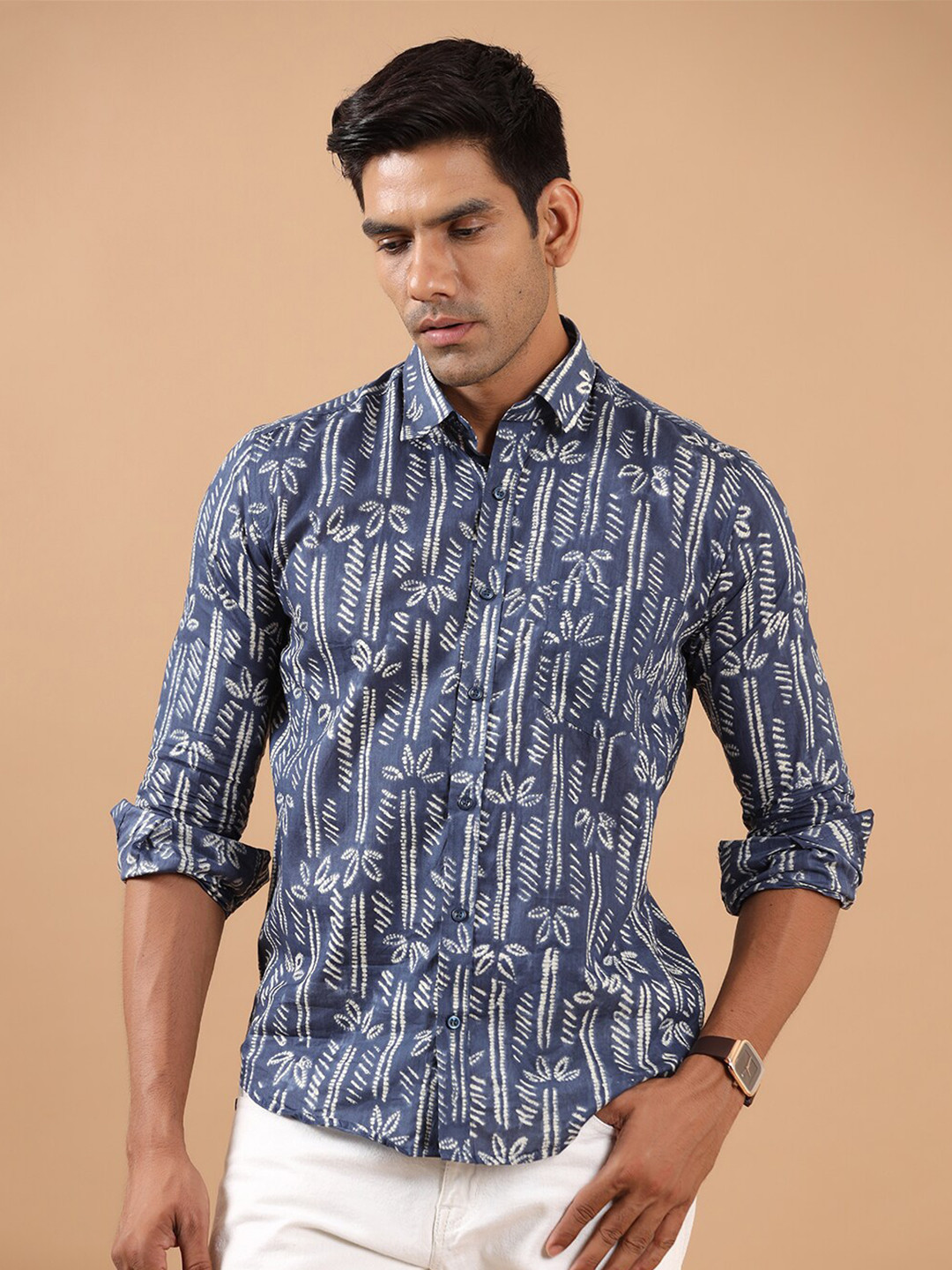 

Tistabene Men Blue Printed Casual Shirt