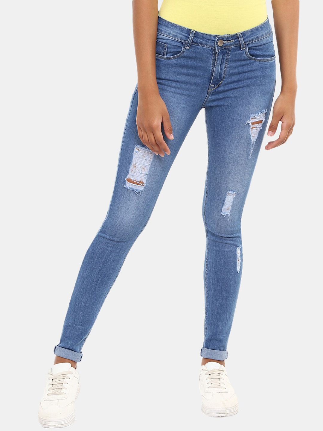 

V-Mart Women Blue Mildly Distressed Light Fade Jeans