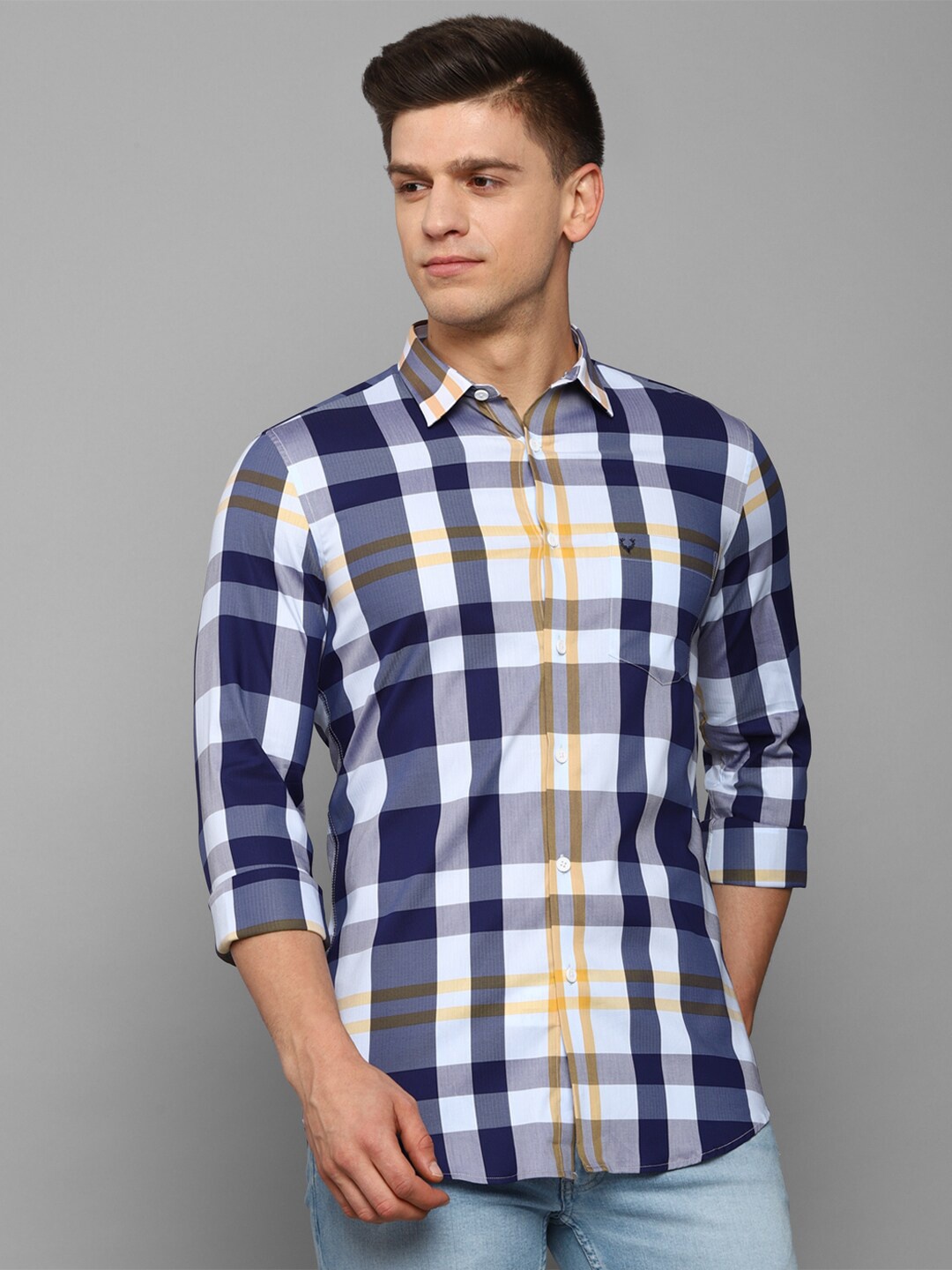 

Allen Solly Men Multicoloured Slim Fit Checked Casual Shirt, Multi