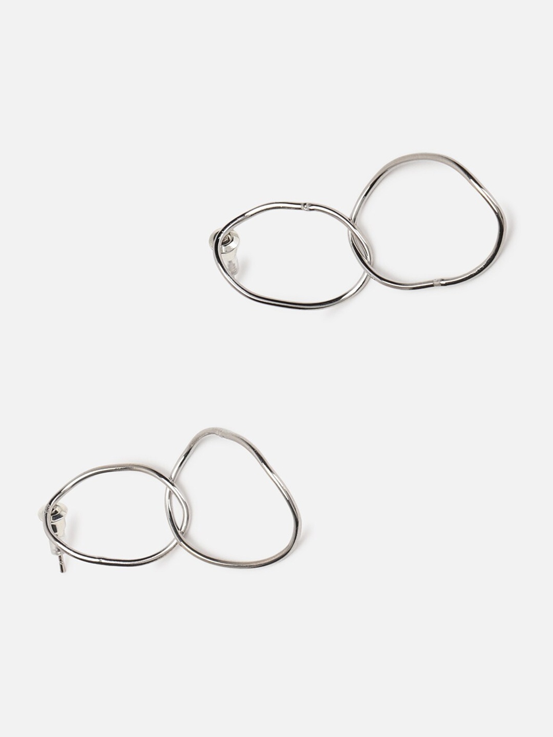 

FOREVER 21 Women Silver-Toned Contemporary Hoop Earrings