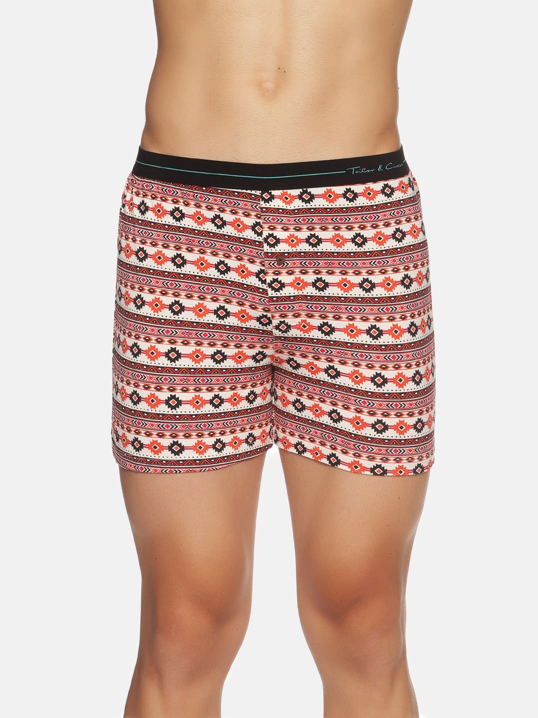 

Tailor & Circus Men Orange & Navy Blue Printed Anti-Bacterial Boxers