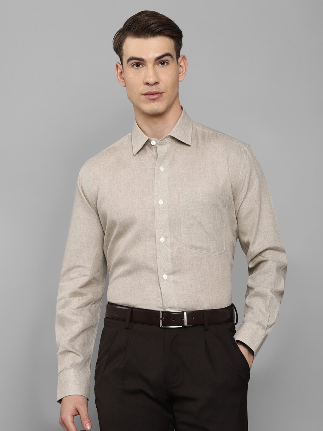 

Luxure by Louis Philippe Men Beige Formal Shirt