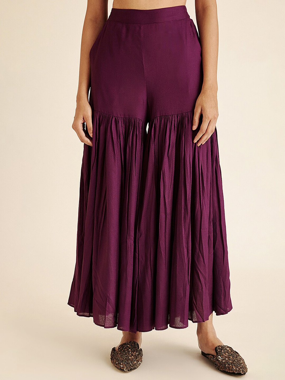 

Ancestry Women Purple Flared Pleated Sharara