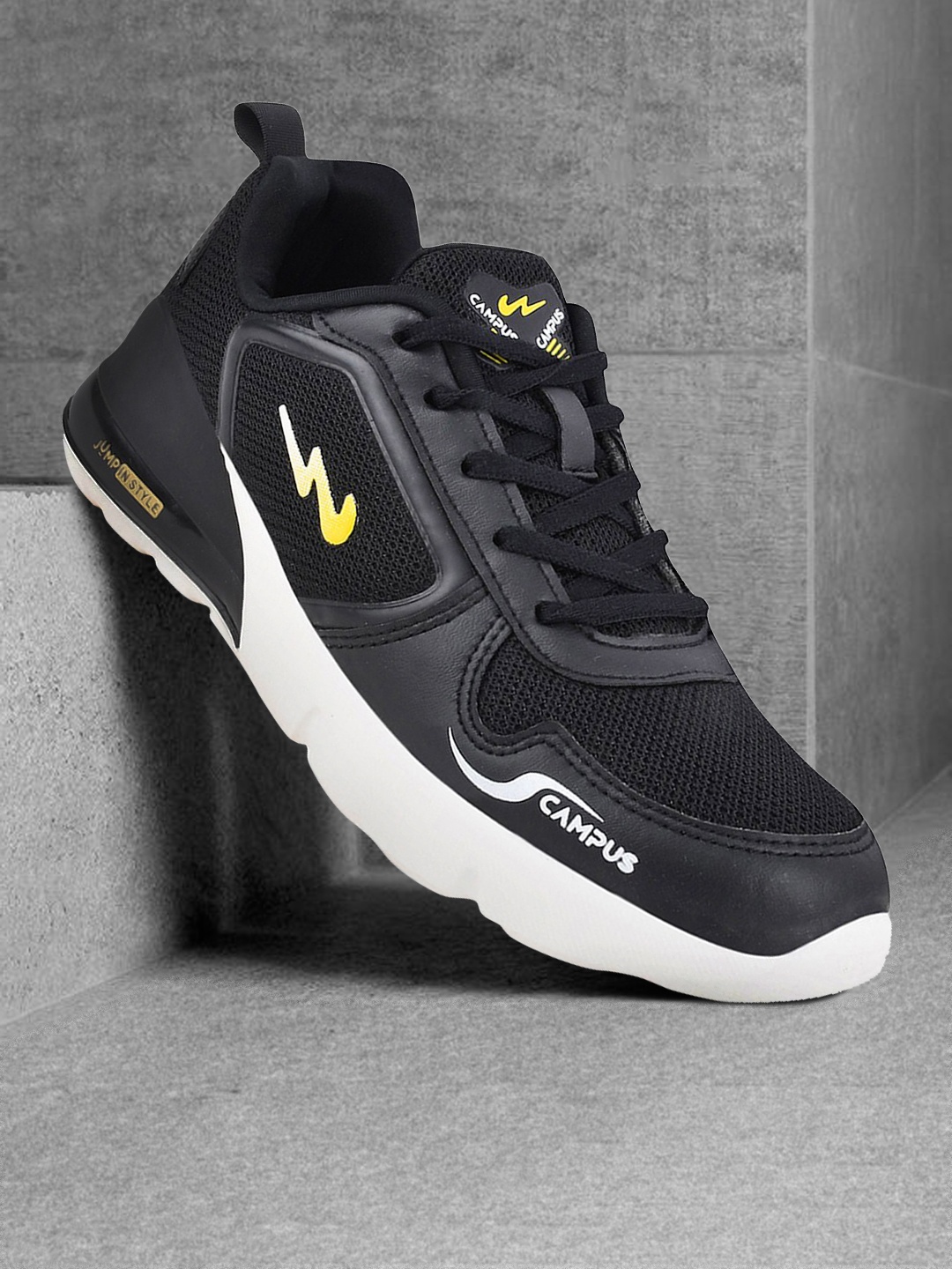 

Campus Unisex Kids Black Mesh Running Shoes