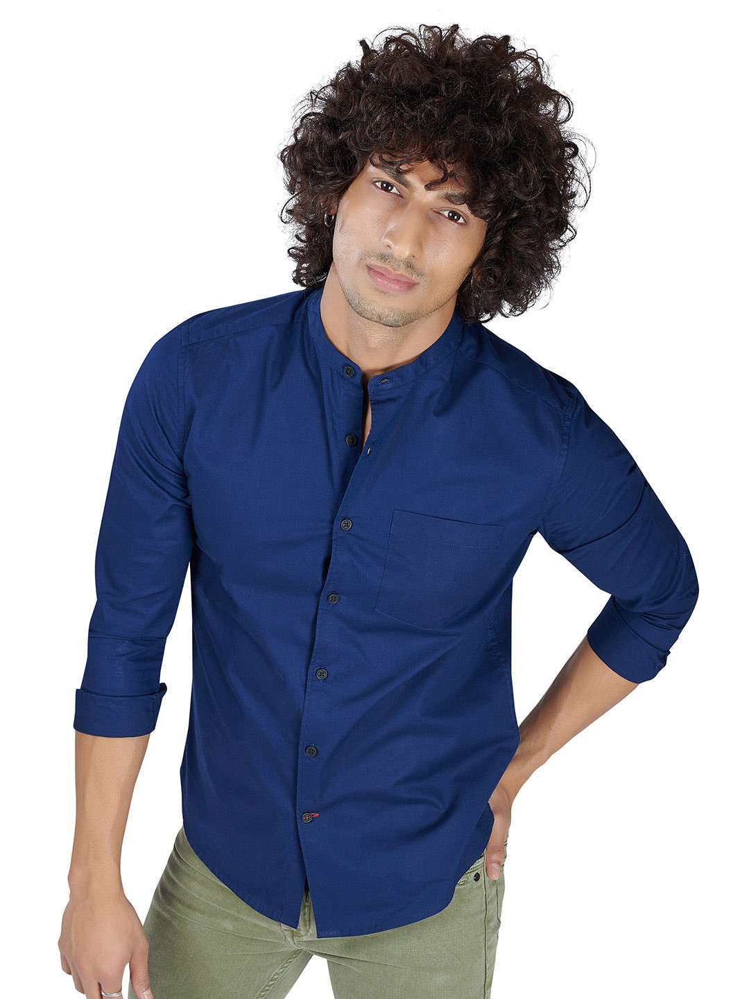 

VASTRADO Men Navy Blue Casual Shirt