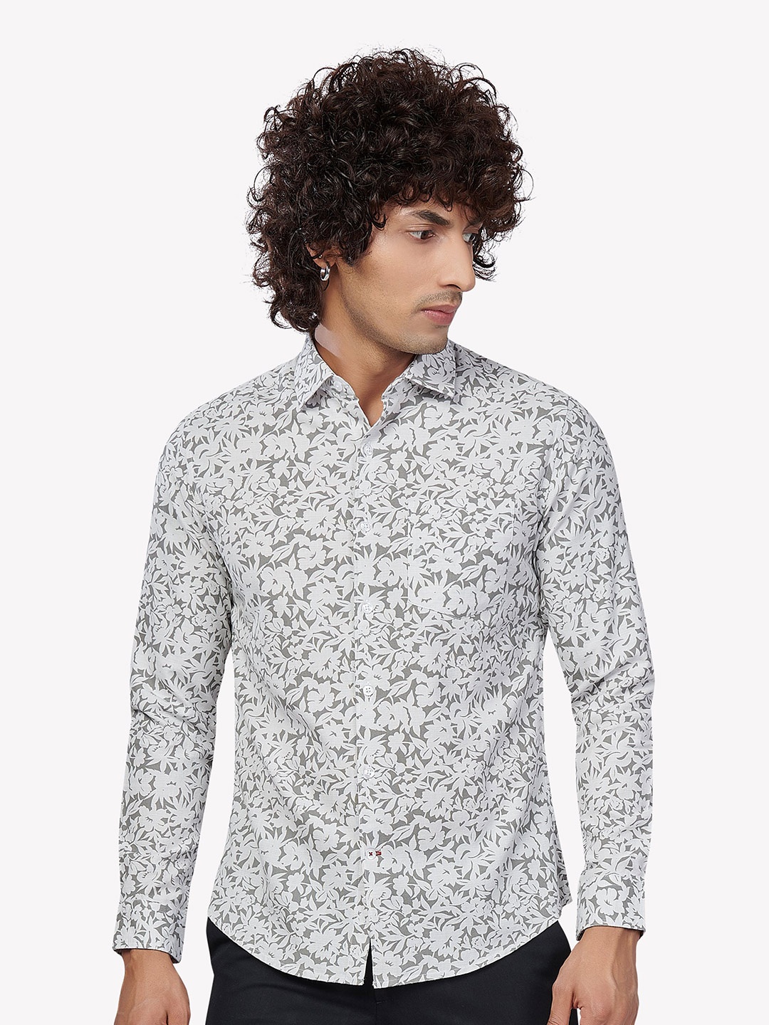 

VASTRADO Men Grey Printed Casual Shirt