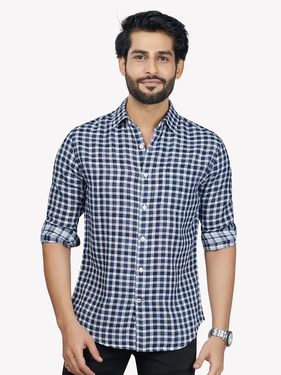 

VASTRADO Men Multicoloured Gingham Checks Checked Casual Shirt, Multi