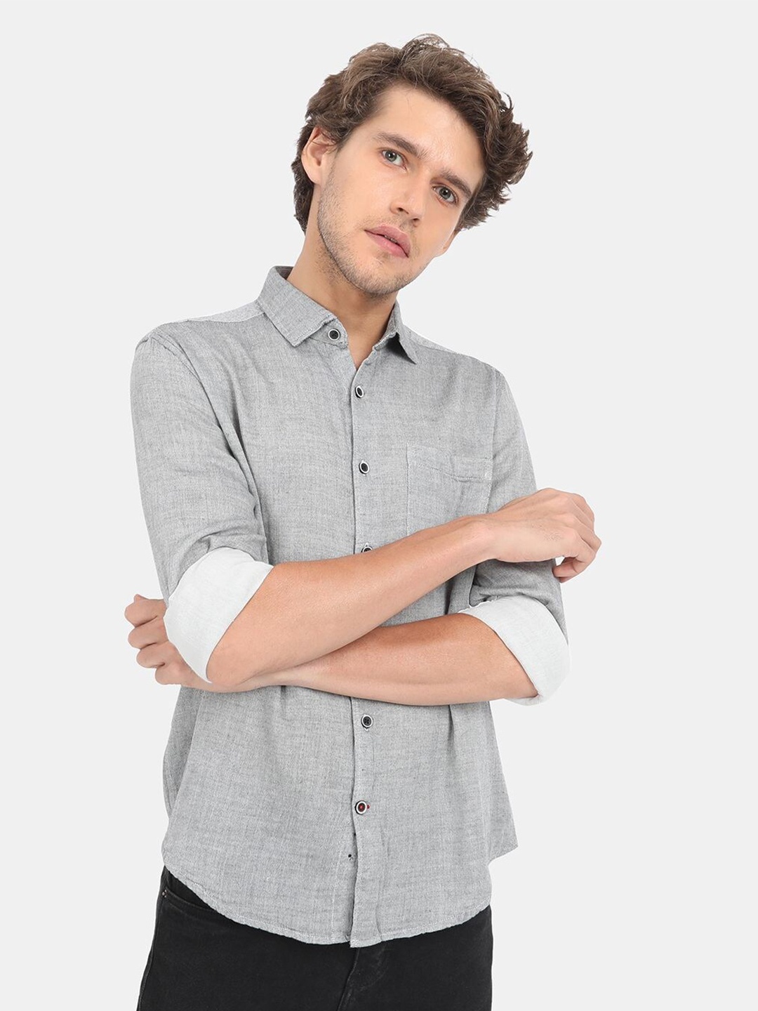 

VASTRADO Men Grey Casual Shirt