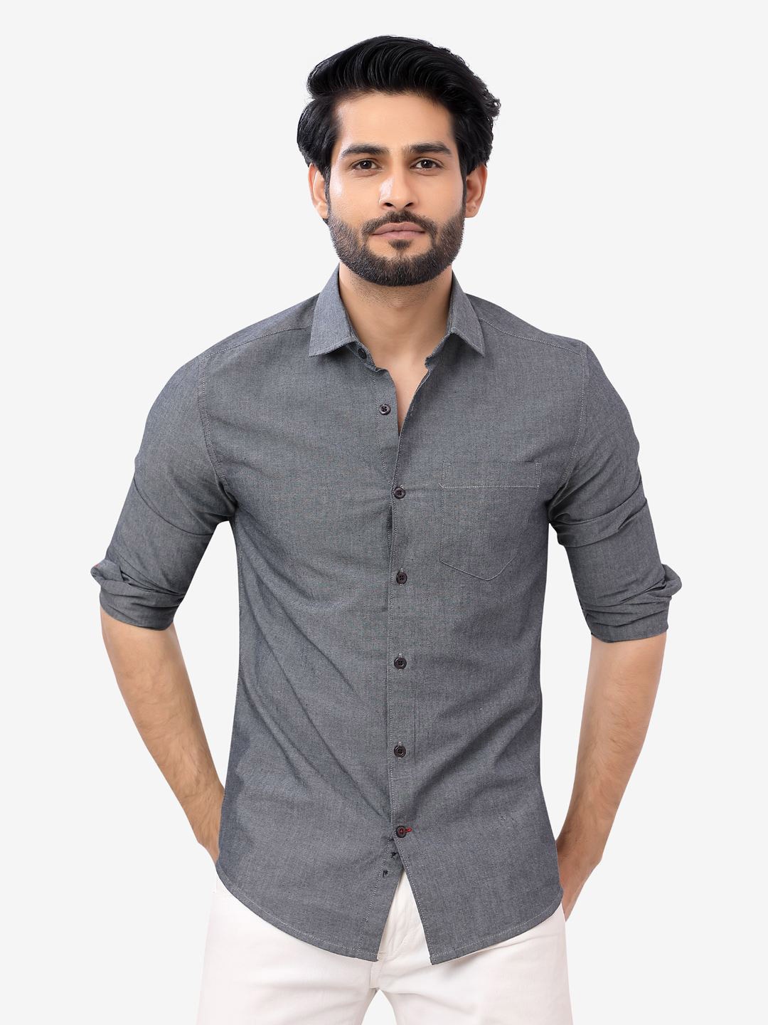 

VASTRADO Men Grey Casual Shirt