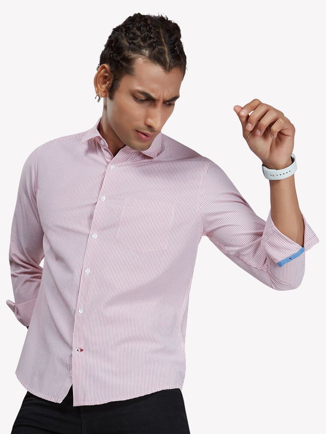 

VASTRADO Men Red Checked Casual Shirt