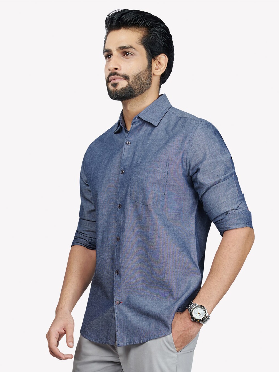

VASTRADO Men Blue Casual Shirt