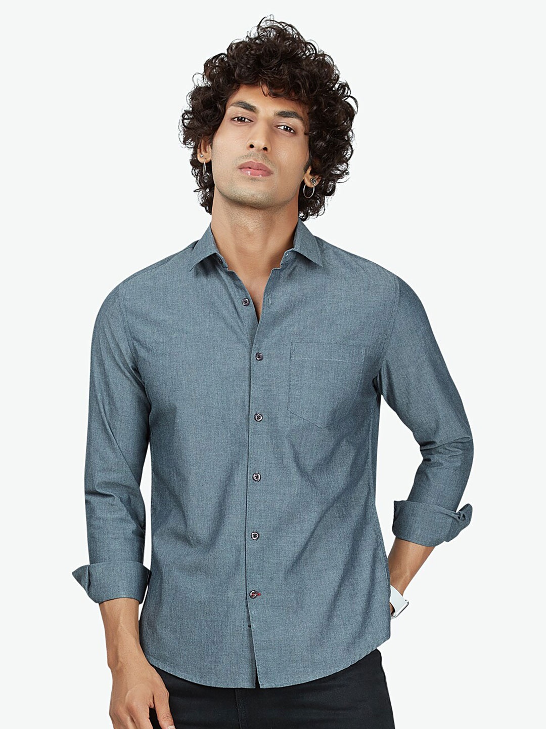 

VASTRADO Men Charcoal Casual Shirt