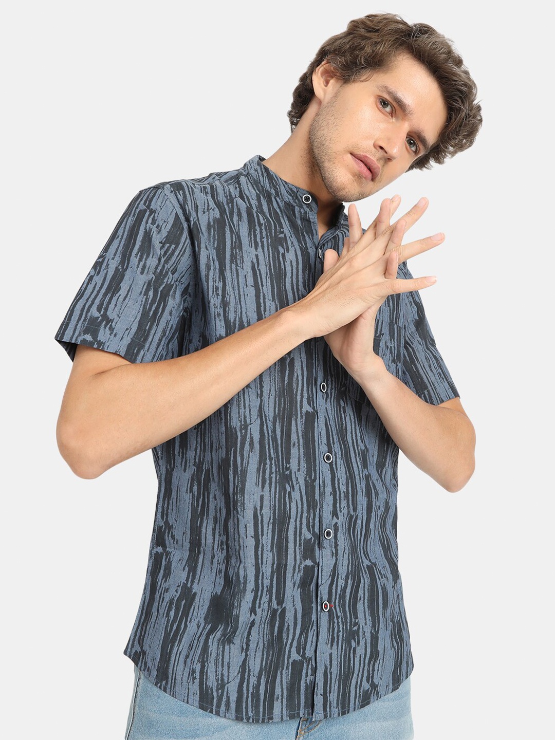 

VASTRADO Men Charcoal Printed Casual Shirt
