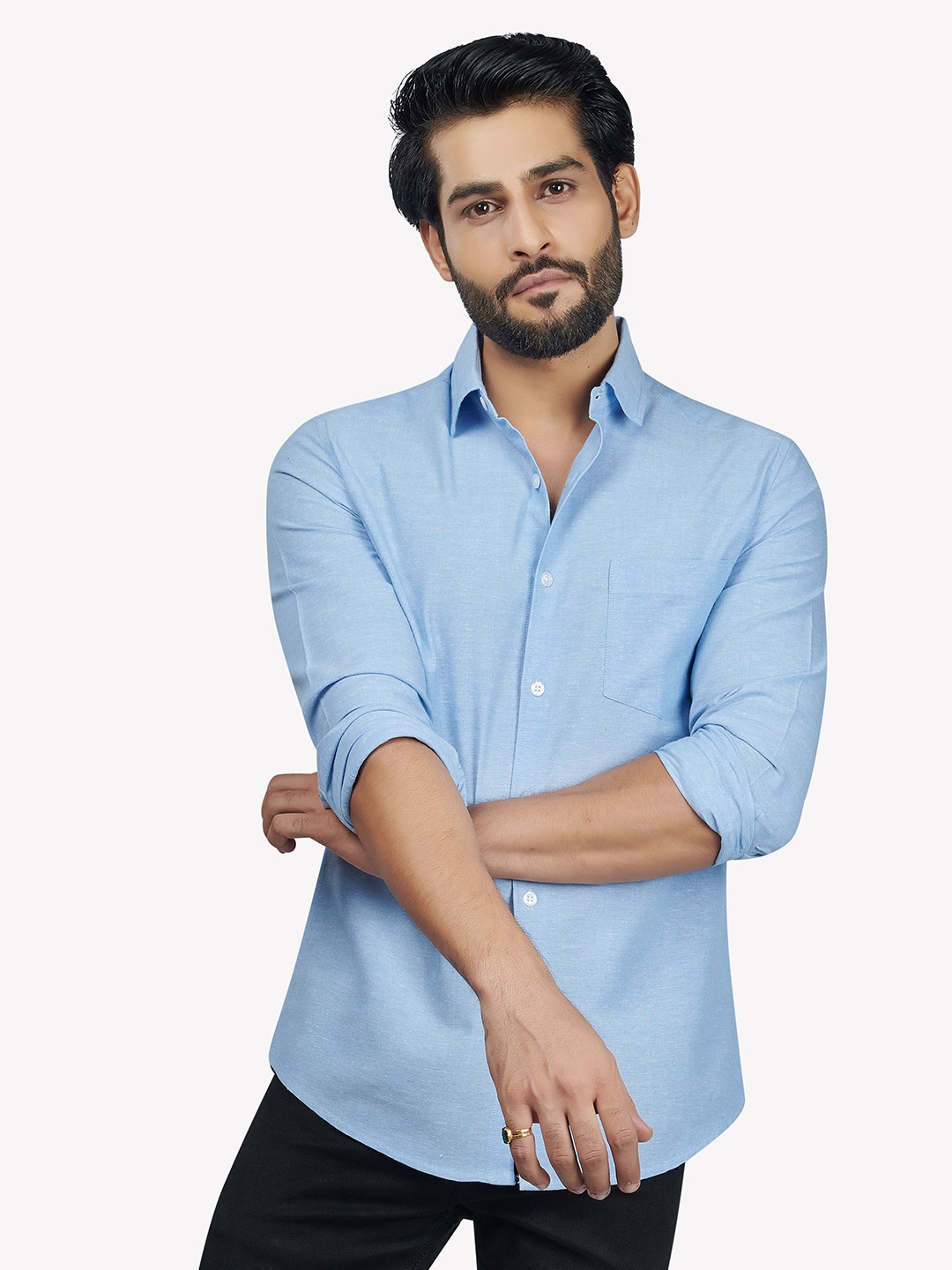 

VASTRADO Men Blue Casual Shirt