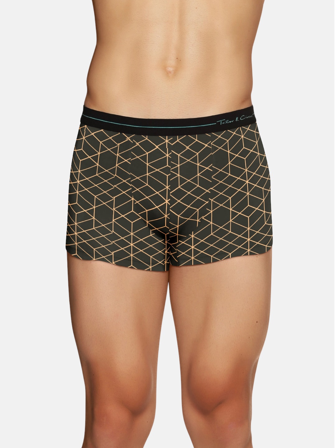 

Tailor & Circus Men Green Printed Puresoft Anti-Bacterial Beechwood Modal Trunk