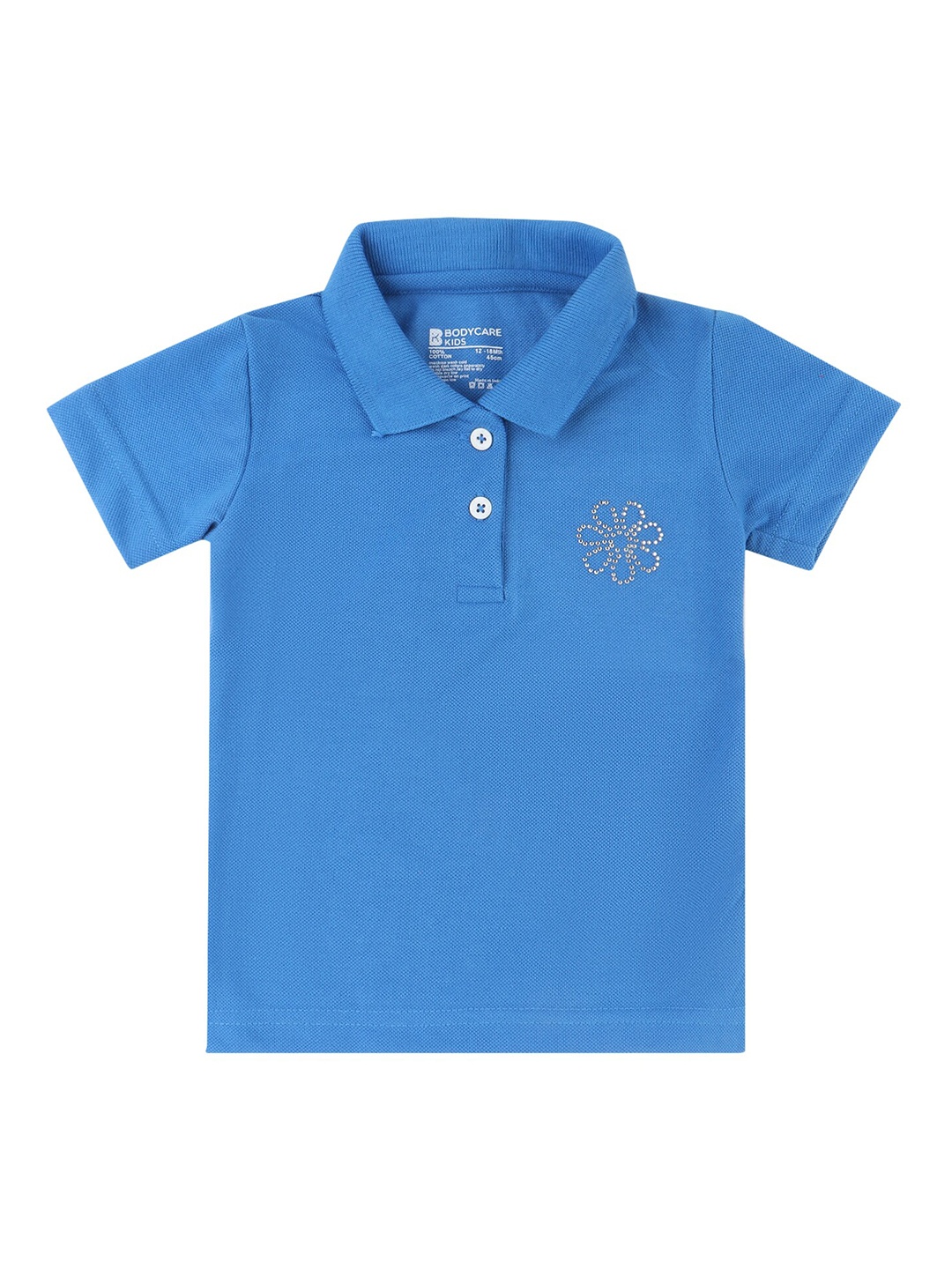 

Bodycare Kids Girls Blue Polo Collar T-shirt