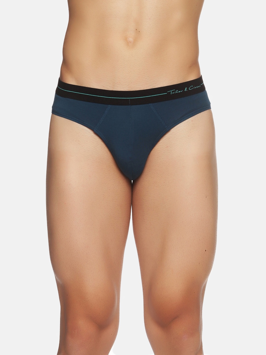 

Tailor & Circus Men Blue Solid Puresoft Anti-Bacterial Beechwood Modal Basic Briefs