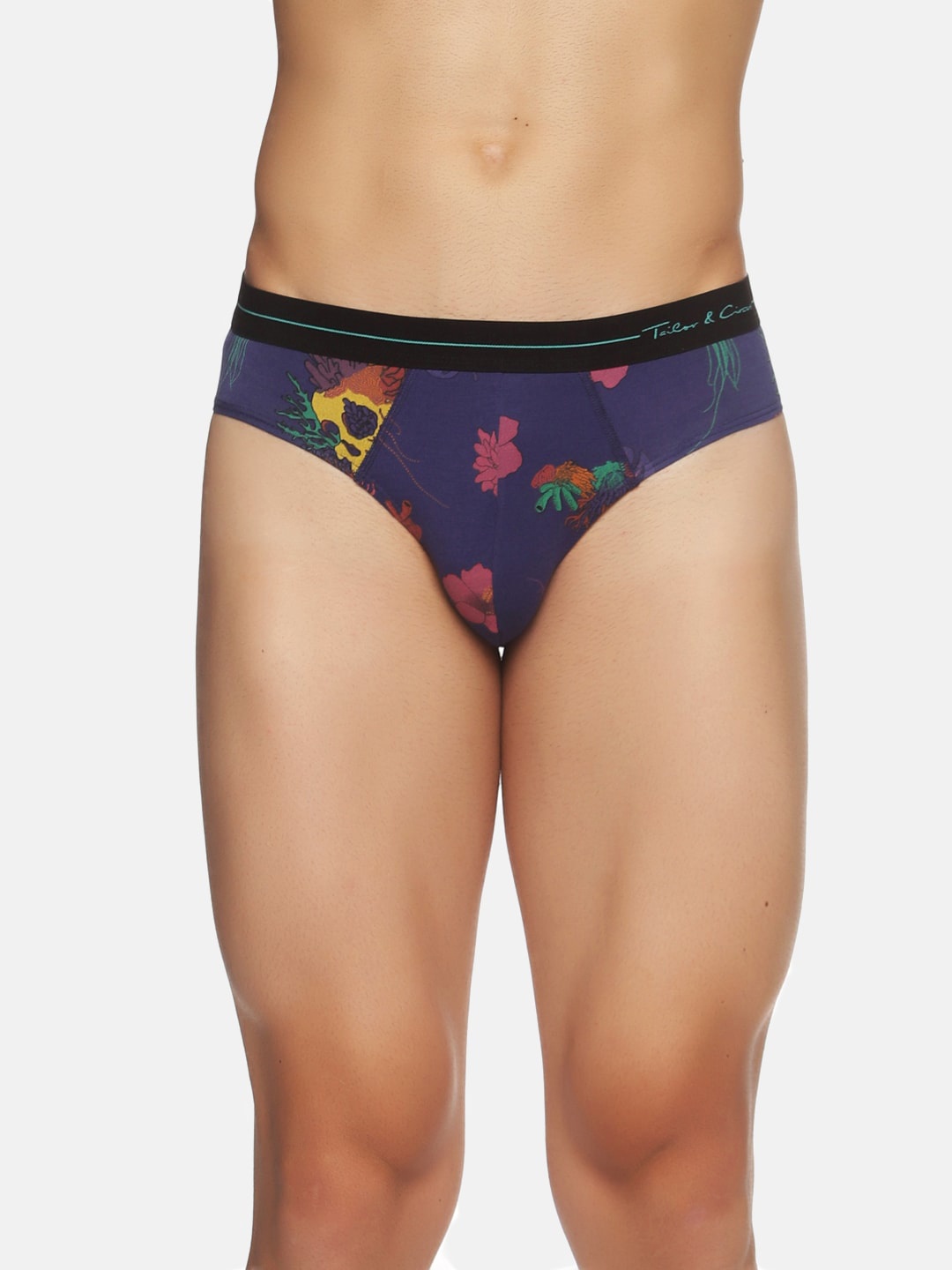 

Tailor & Circus Men Blue Printed Puresoft Anti-Bacterial Beechwood Modal Soft Briefs