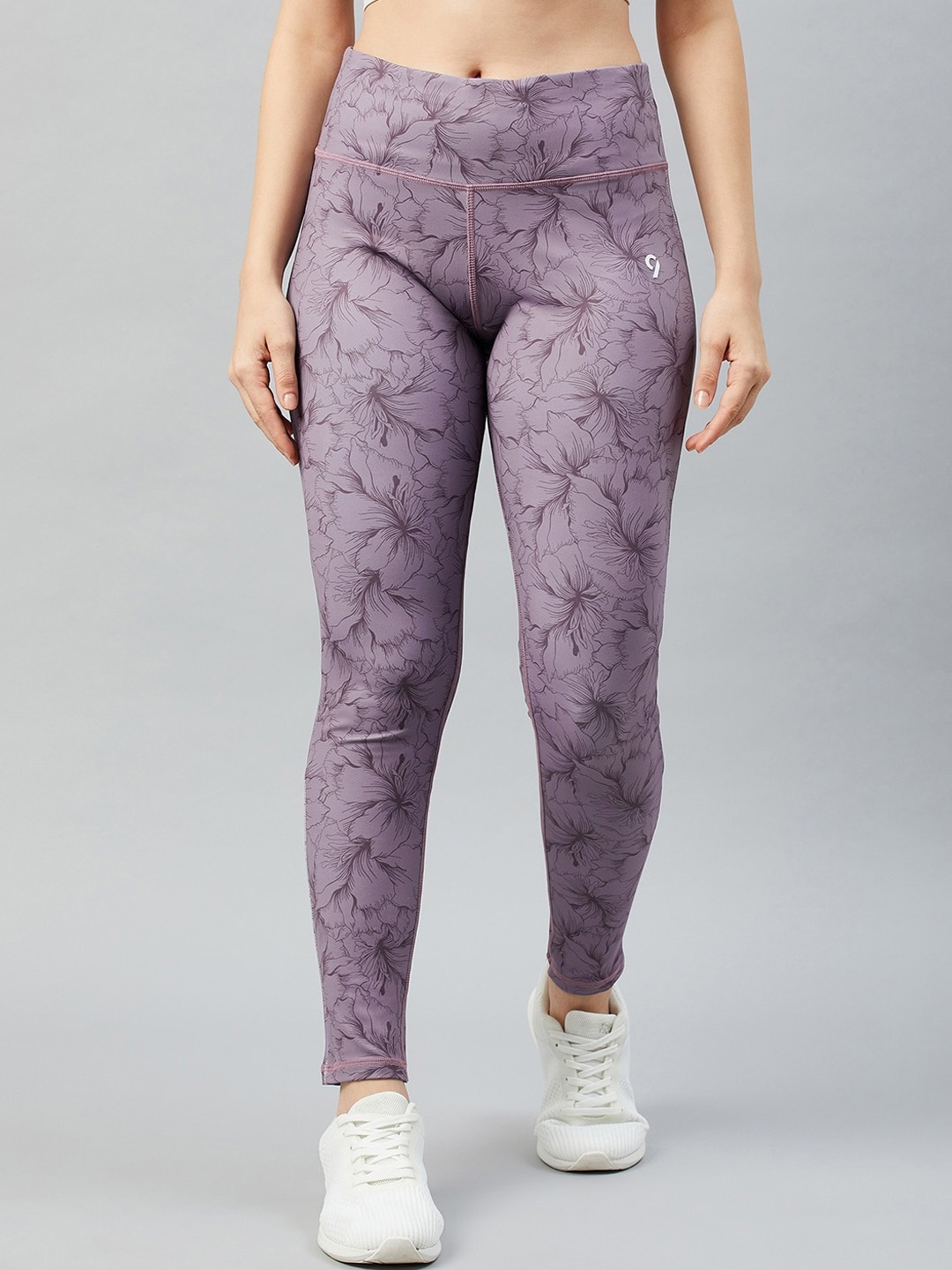 

C9 AIRWEAR Women Purple Printed Skinny-Fit Tights