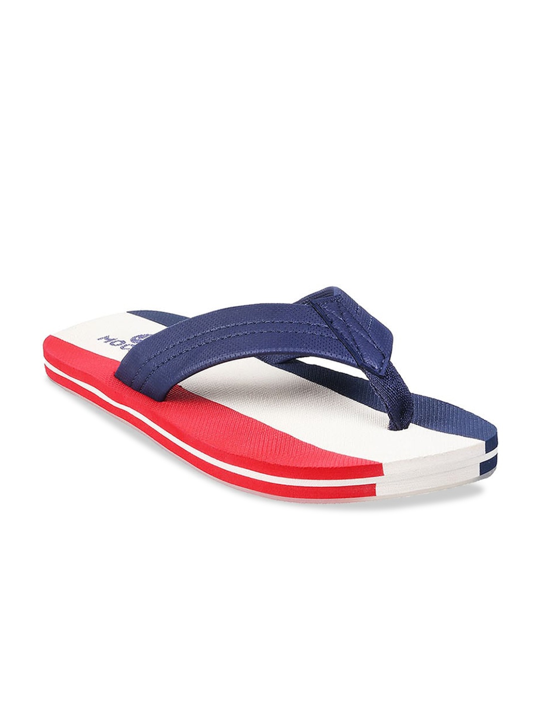 

Mochi Men Blue & White Comfort Slip-On Sandals