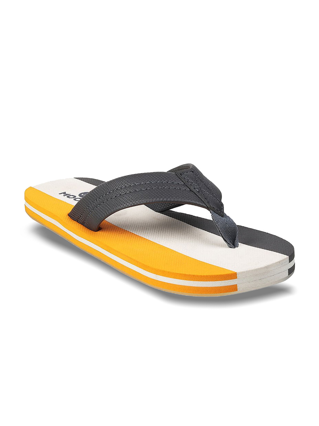 

Mochi Men White & Navy Blue Printed Rubber Slip-On